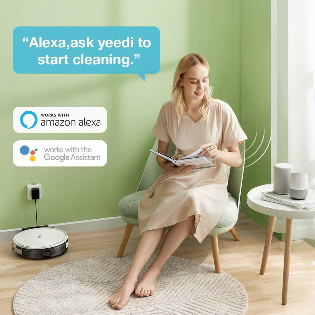 yeedi k650 Robot Vacuum, 2000Pa Wi-Fi Robotic Vacuum Cleaner with 800ML Big Dustbin and Tangle-Free Brush, Perfect for Pet Hair, Carpets, Hard Floor