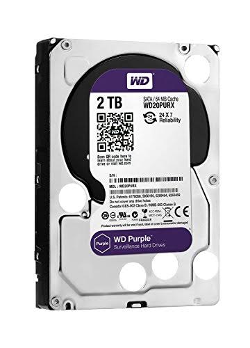 WD Purple 2TB Surveillance Hard Disk Drive -5400 RPM Class SATA 6 Gb/s
