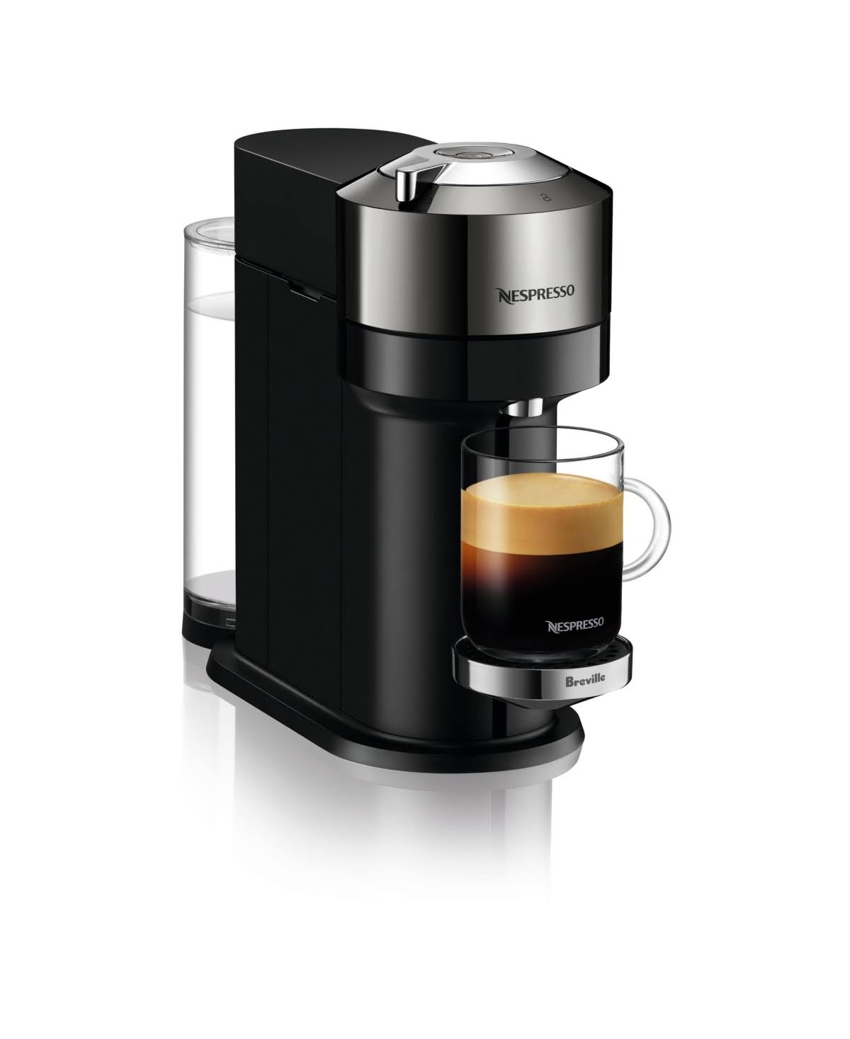 Nespresso Vertuo Next Deluxe by Breville with Aeroccino Milk Frother, Dark Chrome - Black/Dark Chrome
