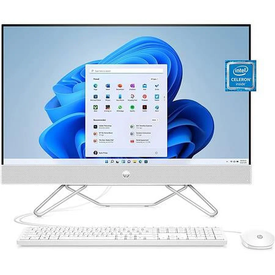 HP 24-cb0110 24" All-in-One Computer, Intel Celeron J4025, 4GB DDR4 RAM, 256GB SSD, Windows 11 Home, Snow white, 577C4AA#ABA