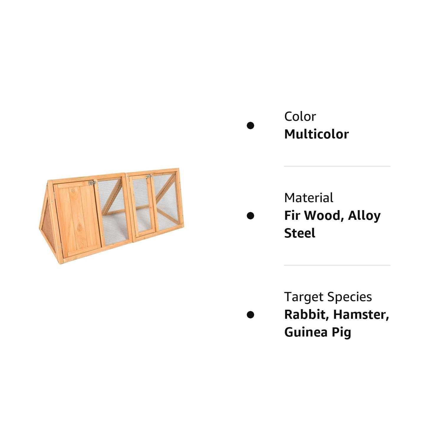 Rabbit Hutch Wooden Bunny Cage A-Frame Chicken Coop for Small Animals - Pet Supplies online store