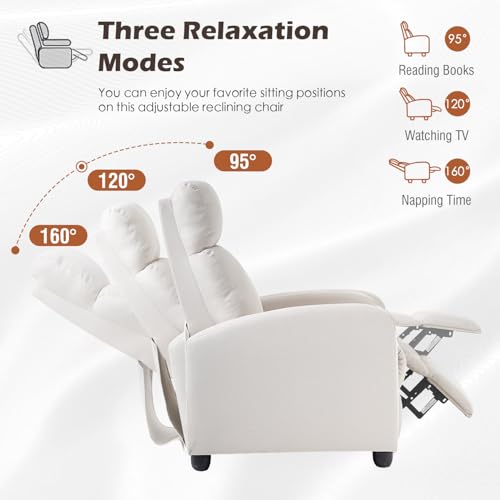 BestMassage | Recliner Chair | with 2 Point Massage Function | Black | with Lumbar Support, Adjustable Push Back, Wide Armrests