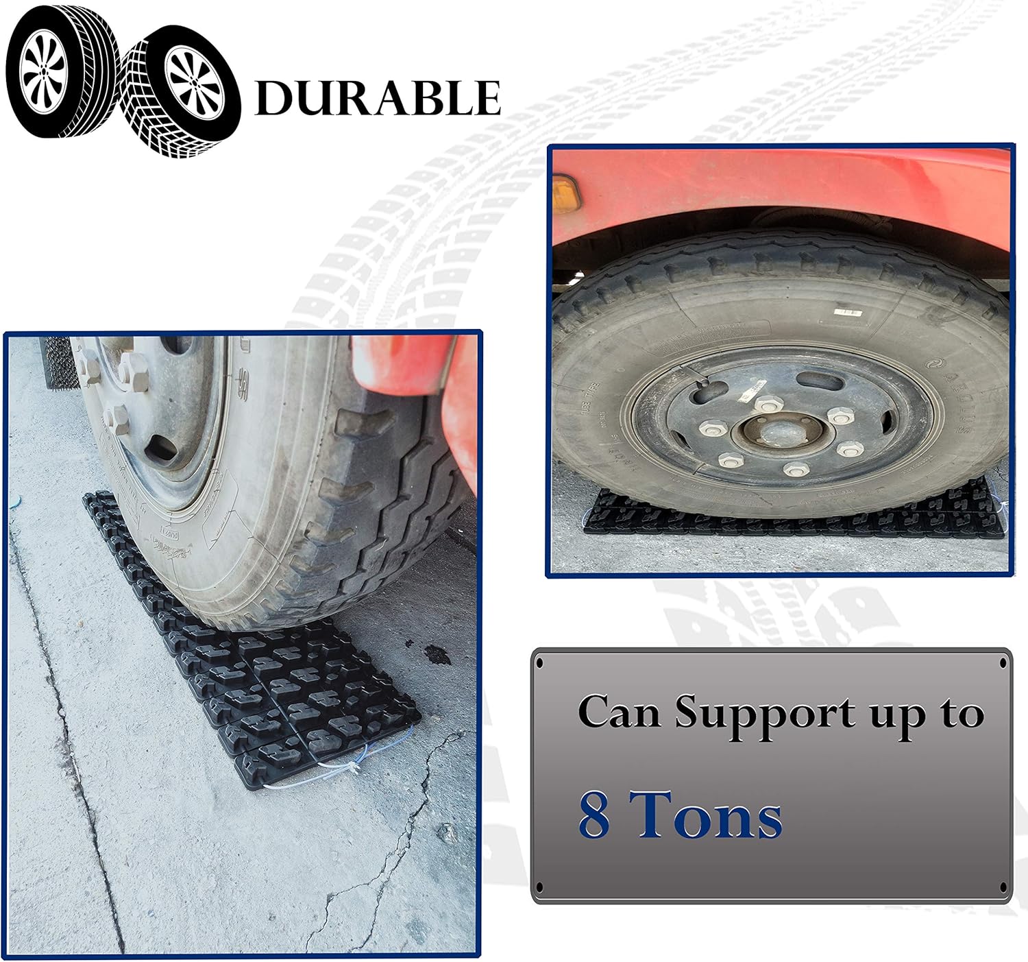 TARKII Tire Traction Mats, Two 39.3 Inch Portable Emergency Caterpillar Bands to Get Your Vehicles Unstuck in Snow, Mud and Sand