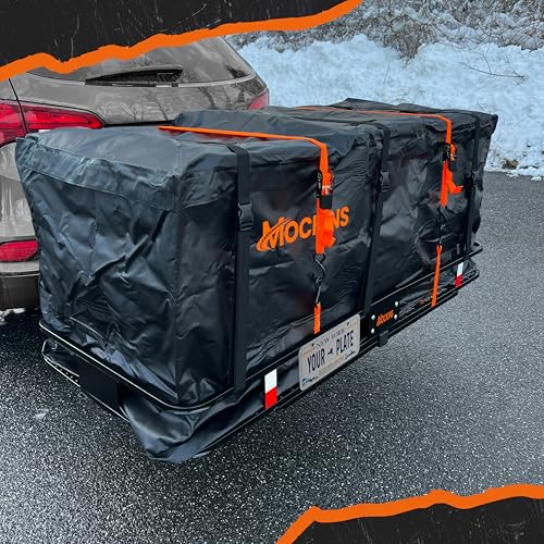 Mockins 40 Cubic Ft. Cargo Carrier Bag & 70"x30"x6" Folding Trailer Hitch Cargo Carrier Bundle