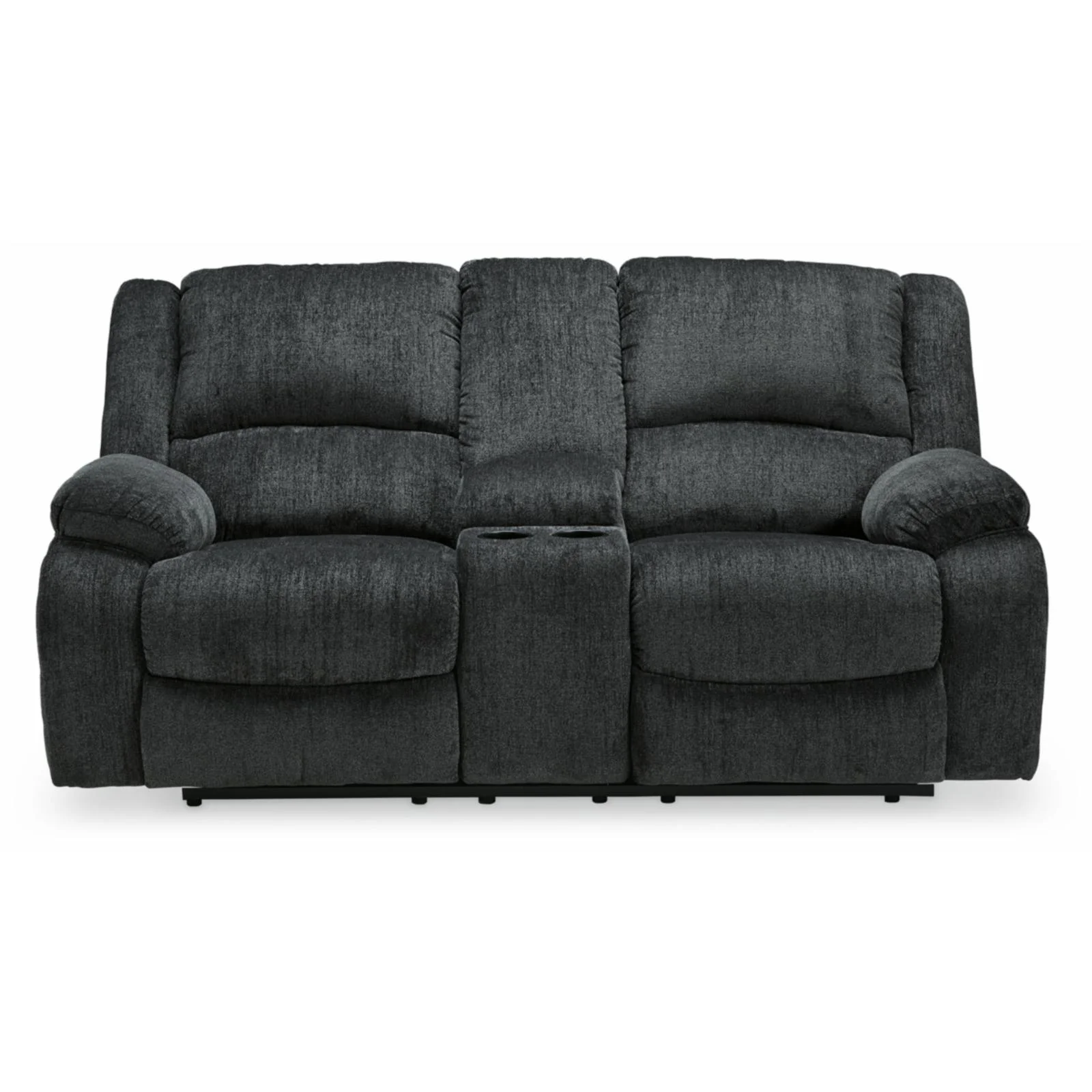 Signature Design by Ashley Draycoll Reclining Loveseat with Console in Slate