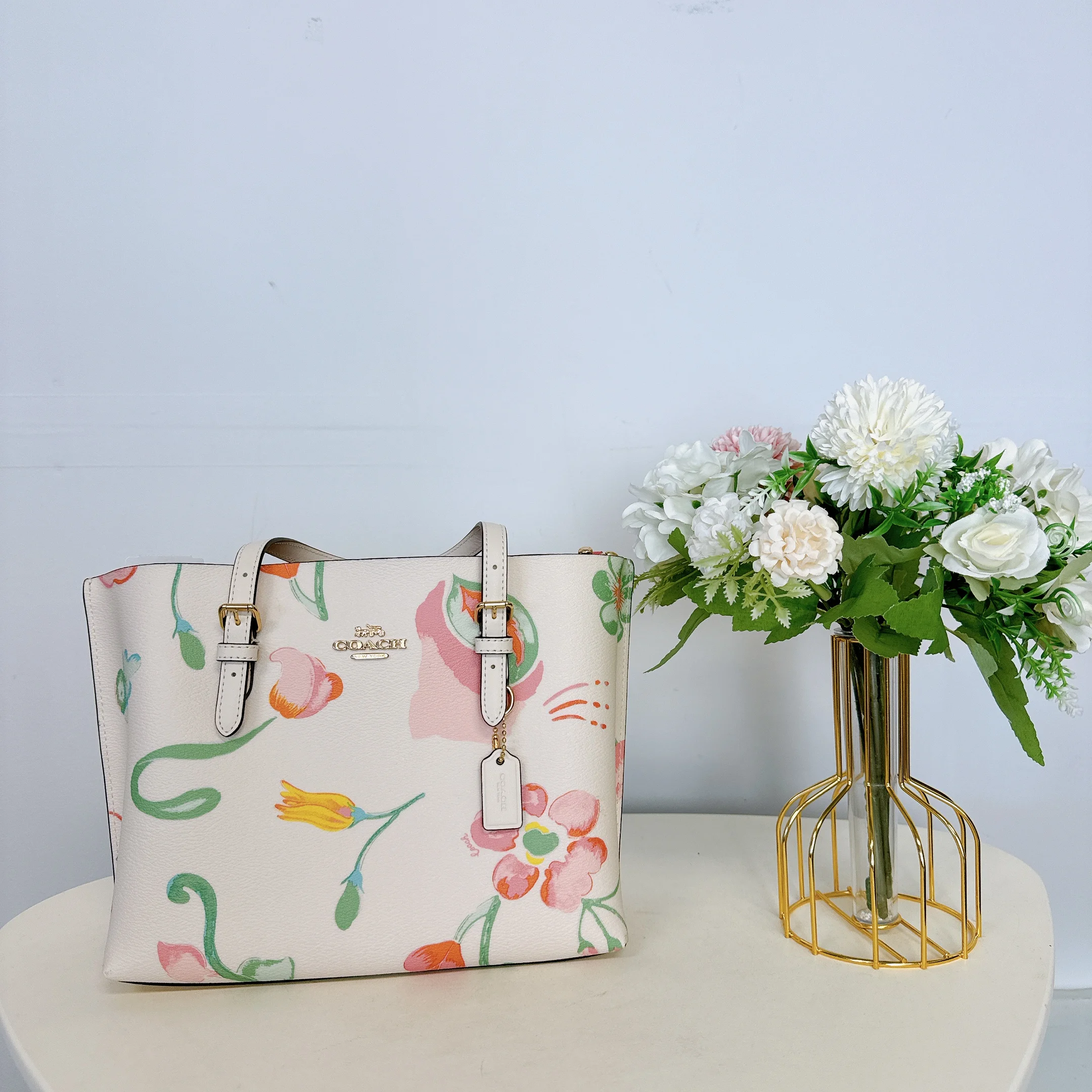Coach C8217 Mollie Tote 25 With Dreamy Land Floral Print IN Chalk Multi