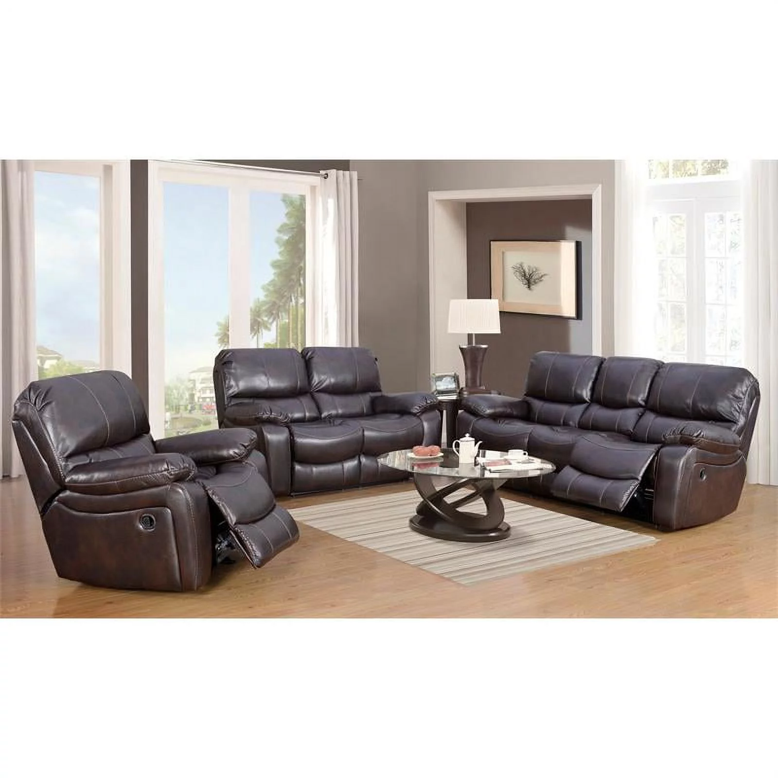 Corvallis Leather-Look Reclining Sofa