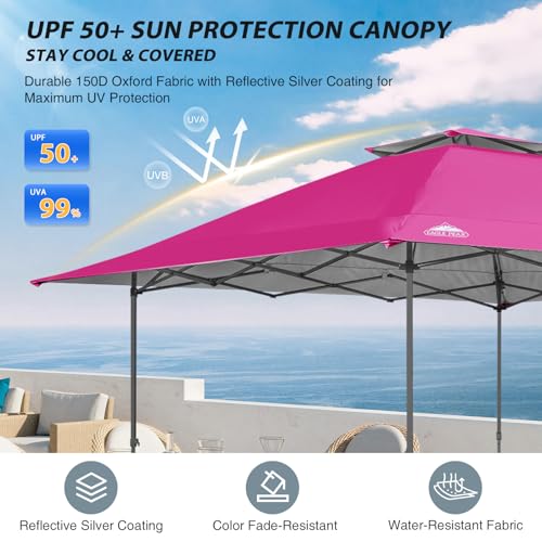 EAGLE PEAK 13x13 Straight Leg Pop Up Canopy Tent Instant Outdoor Canopy Easy Single Person Set up Folding Shelter w/Auto Extending Eaves 169 Square