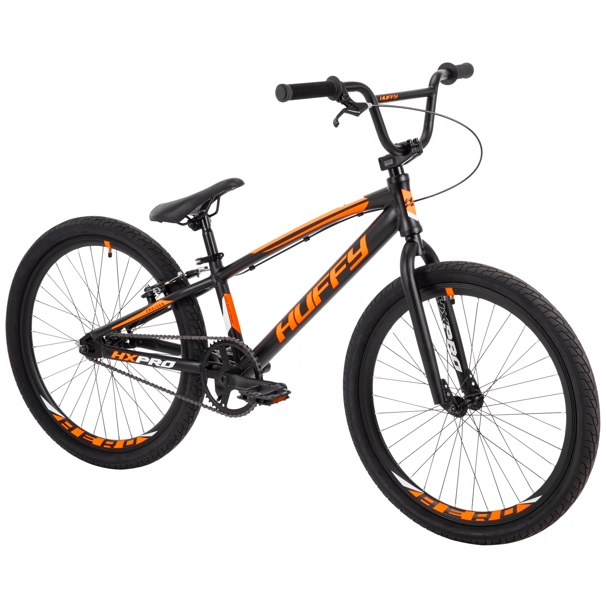 Huffy HX Pro Cruiser 24-inch Aluminum BMX Bike for Boys, Black/Orange