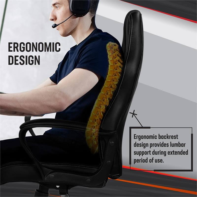 Furniture of America Edison Modern Metal 2-Piece Desk and Chair Set in Black - IDF-7001B-6022B