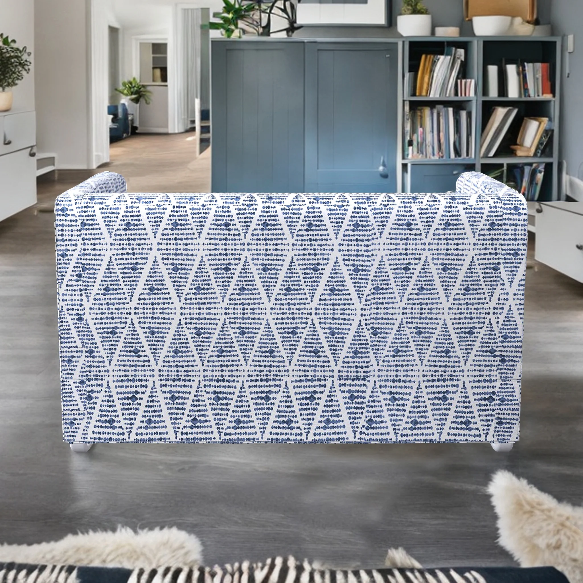 Compatible with IKEA KNOPPARP 2 Seater Sofa, Boho Indigo Blue Slip Cover