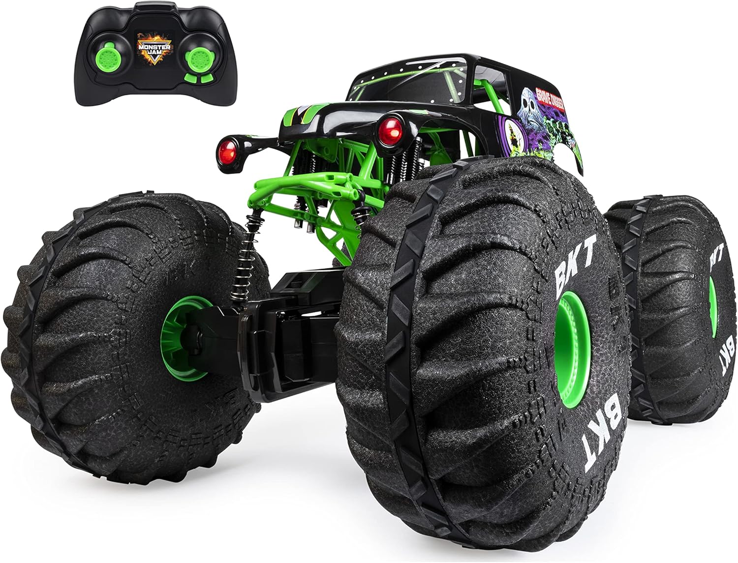 Monster Jam, Official Mega Grave Digger All-Terrain Remote Control Monster Truck with Lights, 1: 6 Scale