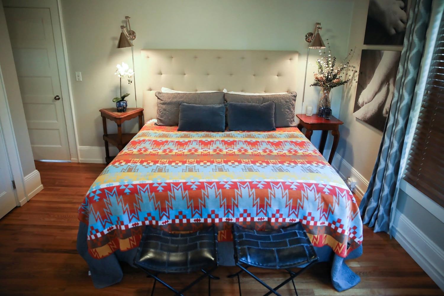 Beacon Blankets Classic Collectible Wigwam Design Southwestern Native American Premium Thick Plush Turkish Cotton Blend Blanket Throw Twin Full 72 x