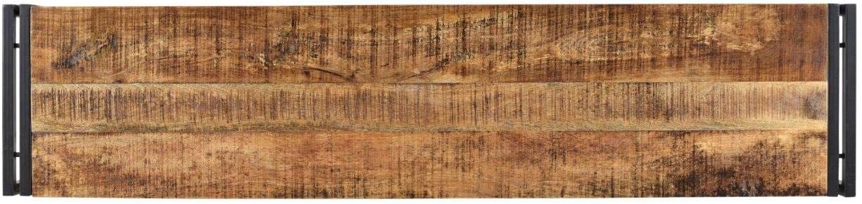 Timbergirl Hand-Crafted Reclaimed Wood and Metal Bench, 50-Inch