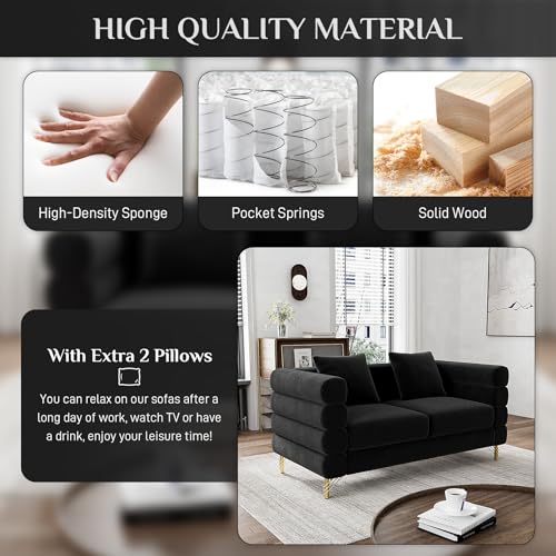 Cloud Couch for Living Room, 79" Modern Overstuffed Deep Seat Boucle Sherpa 3 Seater Sofa with 3 Pillows