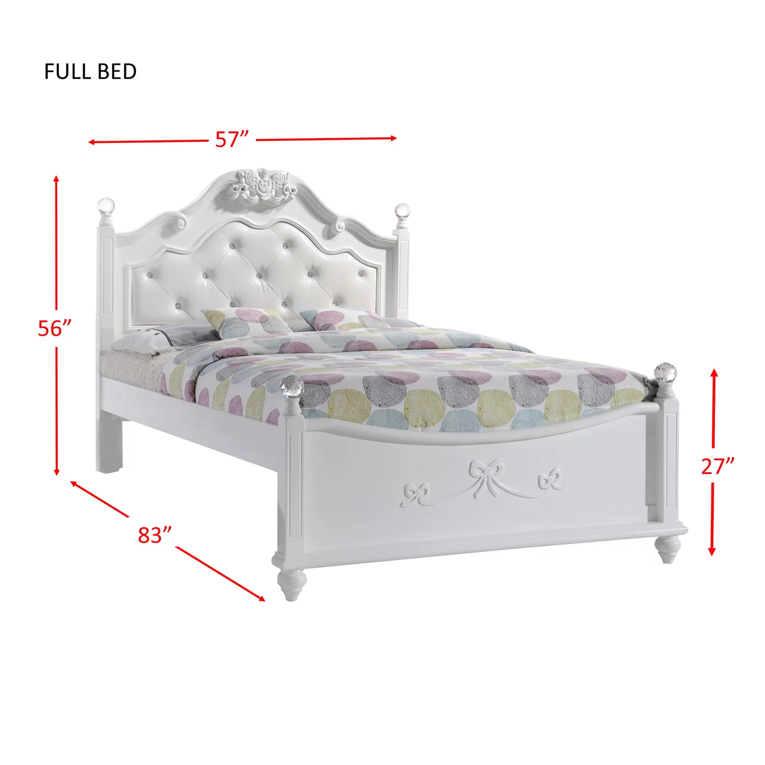 Picket House Furnishings Annie 6 Piece Full Bedroom Set in White