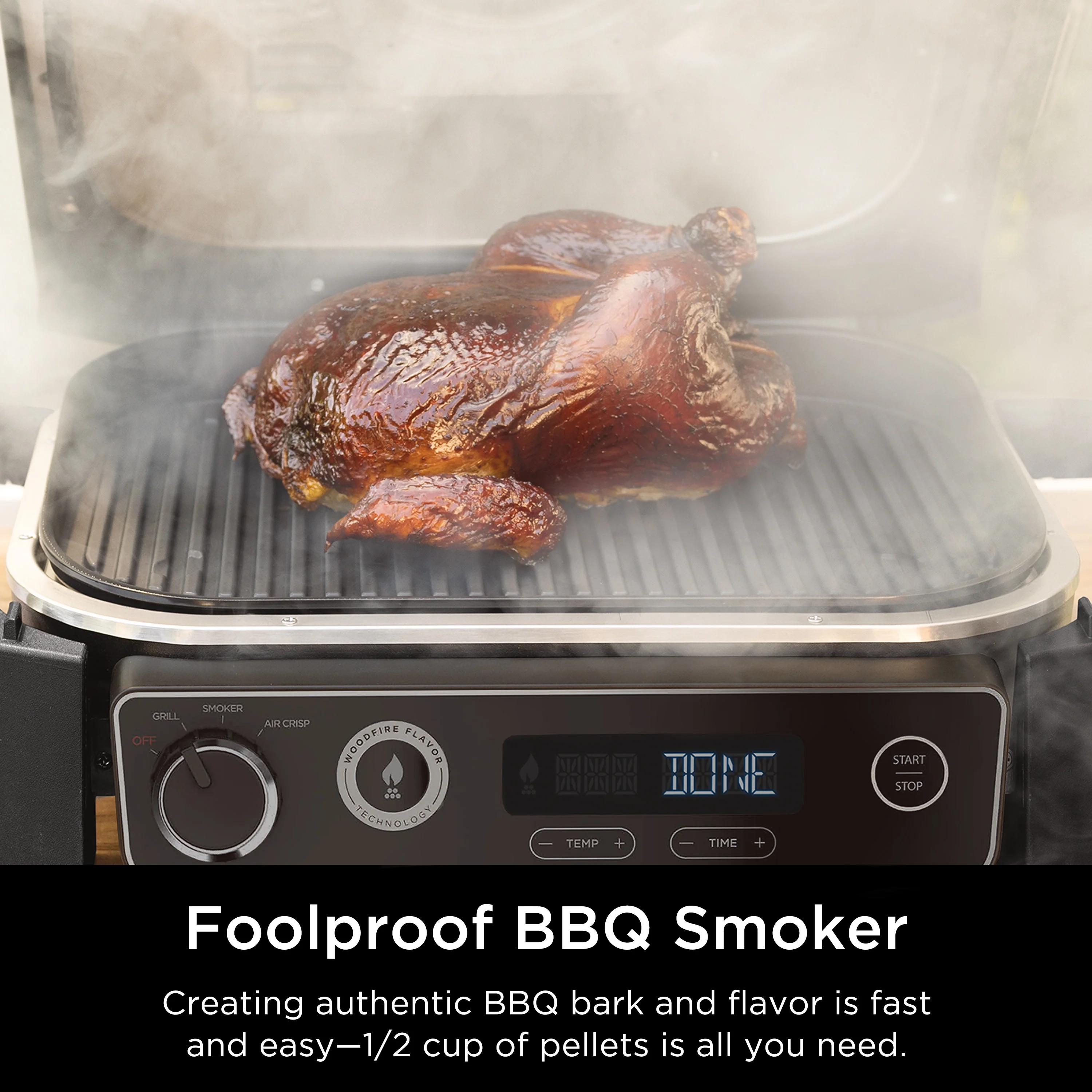 Ninja Woodfire 3-in-1 Outdoor Grill, Master Grill, BBQ Smoker, & Outdoor Air Fryer with Woodfire Technology, OG700