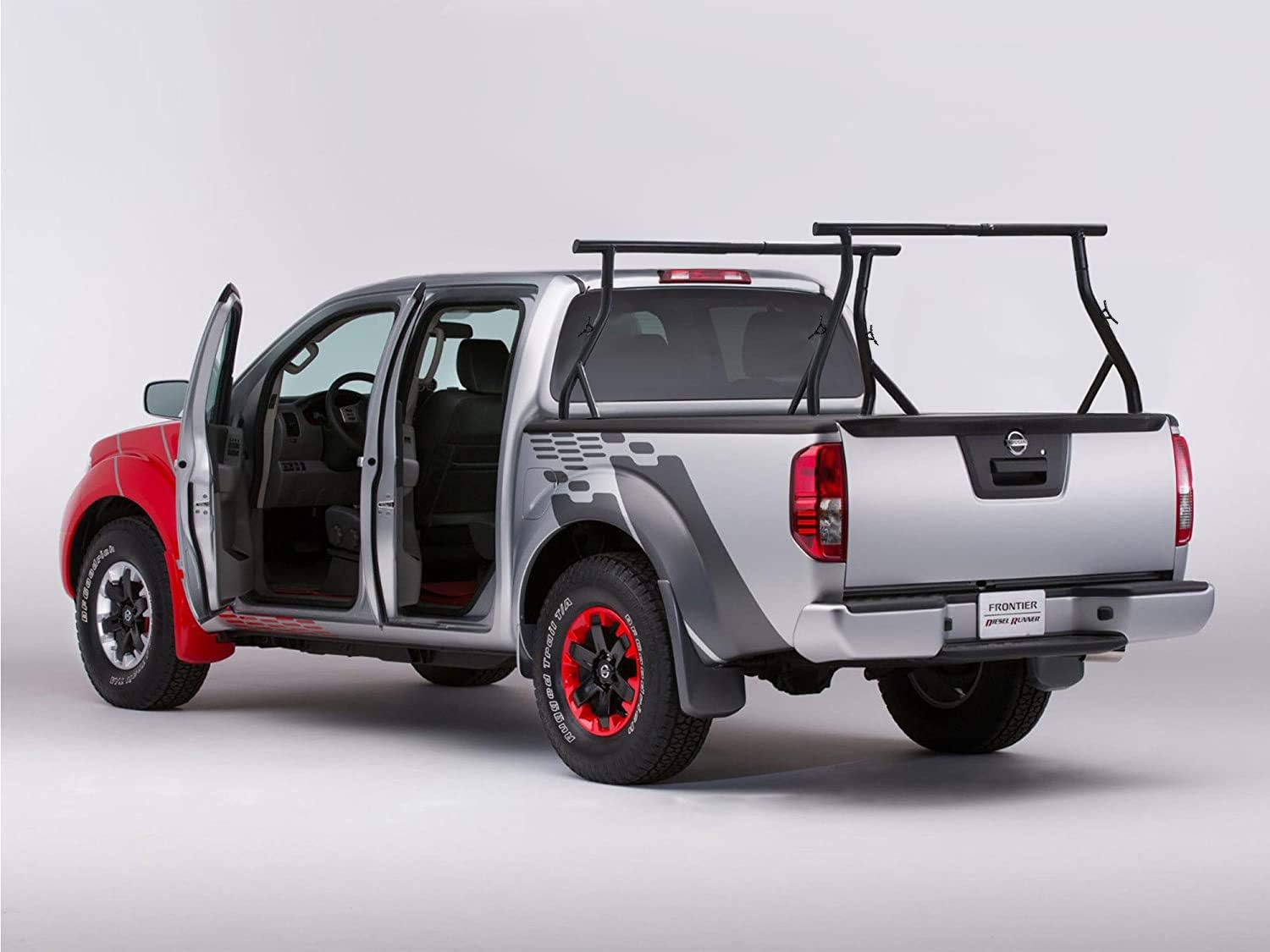 TMS 800Ibs Capacity Extendable Universal Steel Pickup Truck Ladder Rack Lumber Two bar Set (Patent Pending) (27-3/4'')