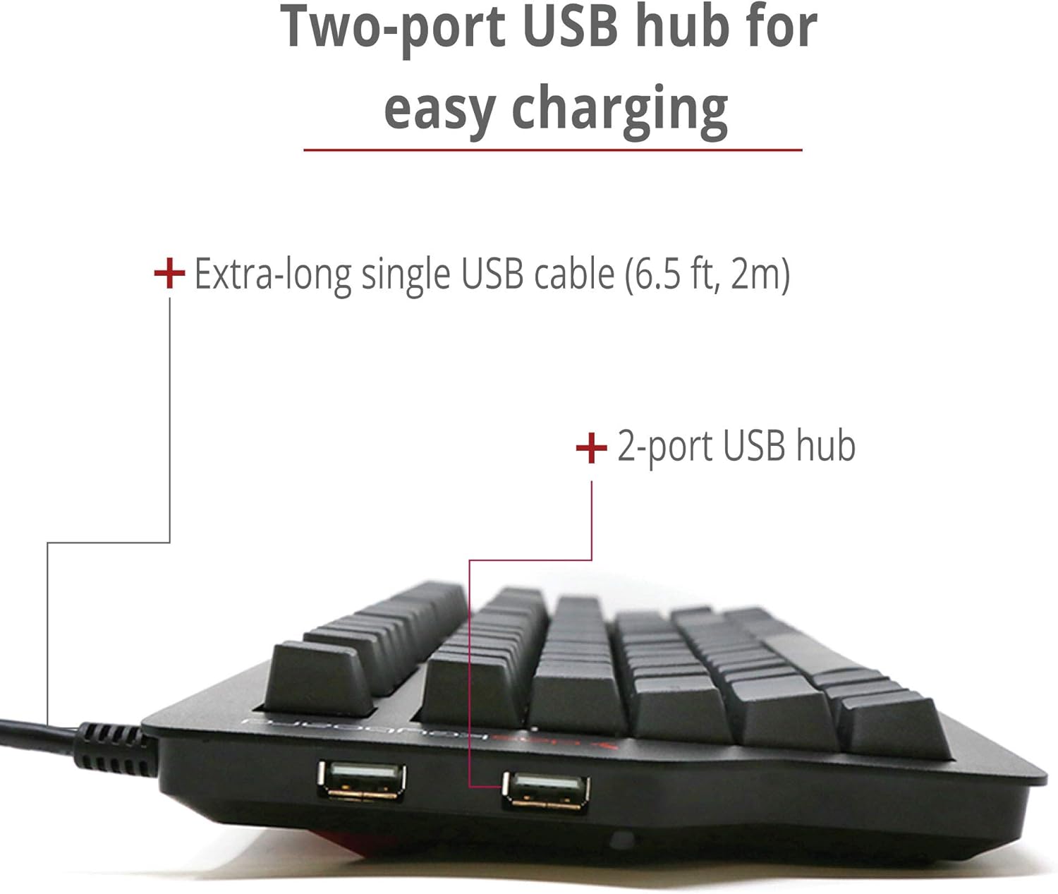 Das Keyboard 4C TKL Wired Tenkeyless Mechanical Keyboard, Cherry MX Brown Mechanical Switches, Premium PBT Keycaps, 2-Port USB Hub (87 Keys