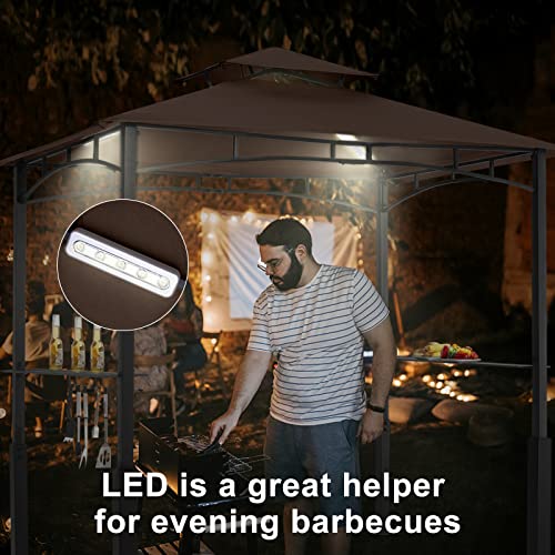 ABCCANOPY 8x5 Grill Gazebo - Outdoor BBQ Canopy Shelter with Led Light for Patio Backyard Grilling (Dark Gray)
