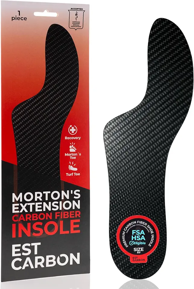 Mortons Extension Carbon Fiber Insole 1PC, FSA Eligible US Medical Device, Big Toe Foot Pain, Hallux Rigidus
