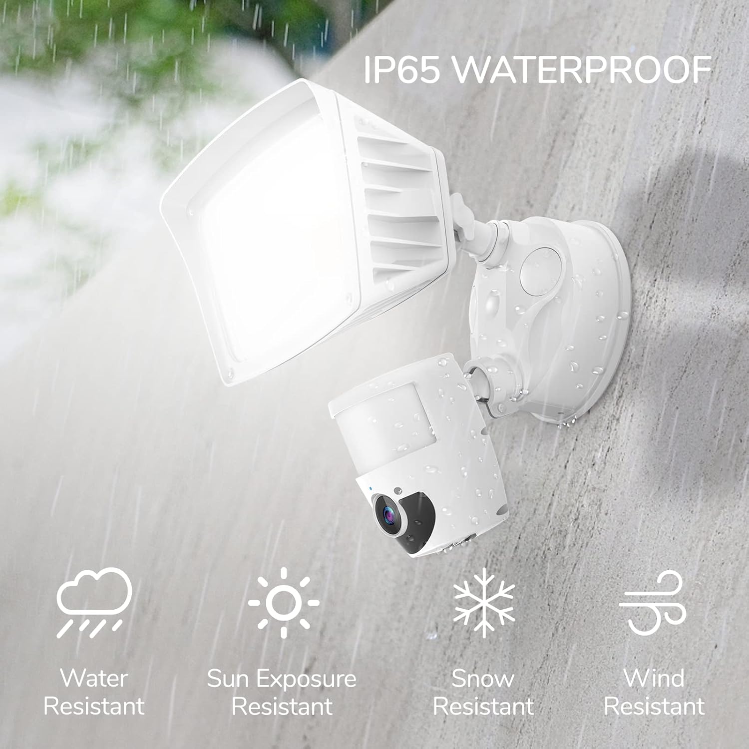 JJC Security Floodlight Camera Outdoor, 1080P Motion Sensor Outdoor Lights with Camera(4 Working Modes), 2800 Lumen Brightness, IP65 Weatherproof