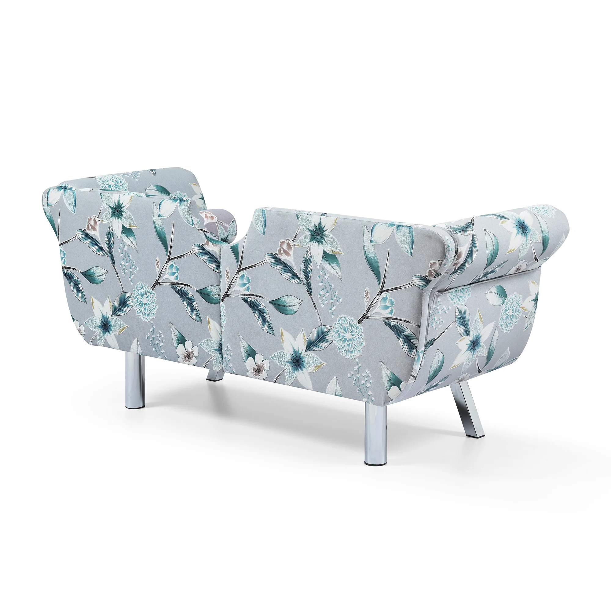 Modern Velvet Upholstered Loveseat Sofa, End of Bed Bench Settee with Nailhead Trim Arms Removable Cushion Metal Legs