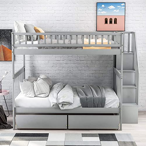 DNYN Queen Size Murphy Bed with Storage Drawer(Large) & Charging Station for Bedroom,Convertible Pinewood Wall Bedframe w/Stylish Cabinet Design