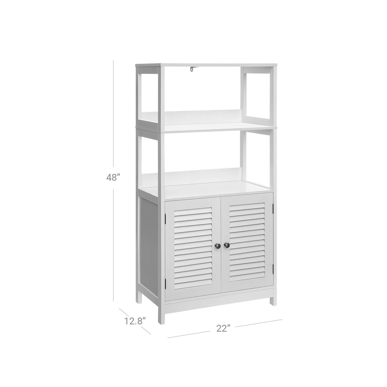 VASAGLE Bathroom Tall Cabinet, White, Freestanding Linen Tower