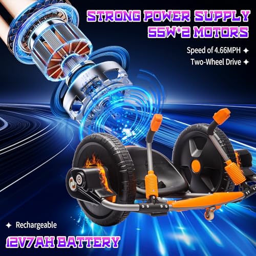 Electric Drifting Go Kart for Kids, 12V Outdoor Ride on Toys with 16-Inch Big Wheel, 360 Degree Spin, Speed of 4.66MPH, Dual Lever Steering