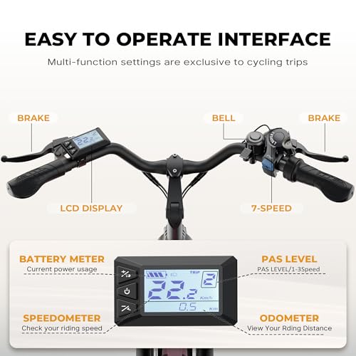 VARUN Electric Bike - 500W Electric Bicycle Up to 40Miles, 48V Removable Battery, Shock Absorber, 7-Speed and Dual Disc Brakes