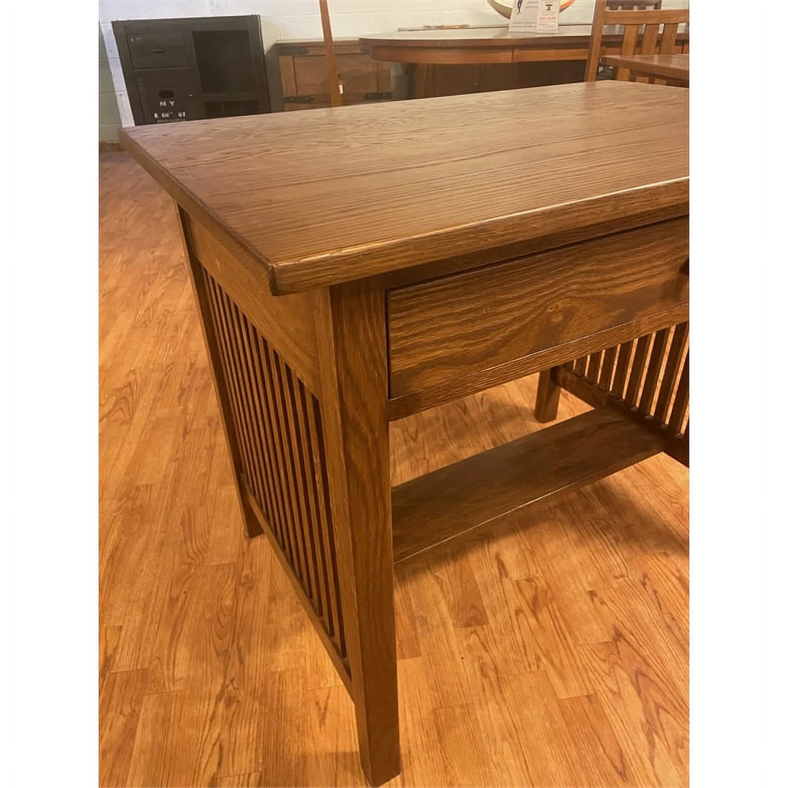 Crafters and Weavers Arts and Crafts 36" Wood Writing Desk in Walnut