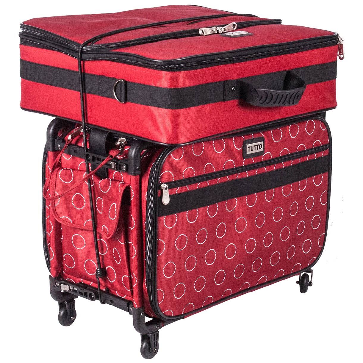 Tutto Machine on Wheels Case-23X15X12 Red W/Dotted Circles