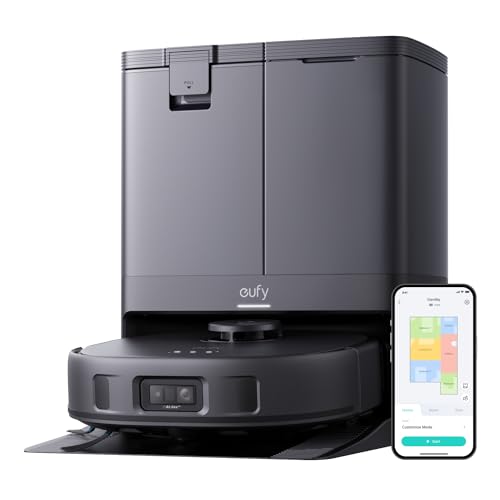 eufy X10 Pro Omni Robot Vacuum and Mop Combo, 8,000 Pa Suction, Dual Mops with 12 mm Auto-Lift and Carpet Detection, AI Obstacle Avoidance