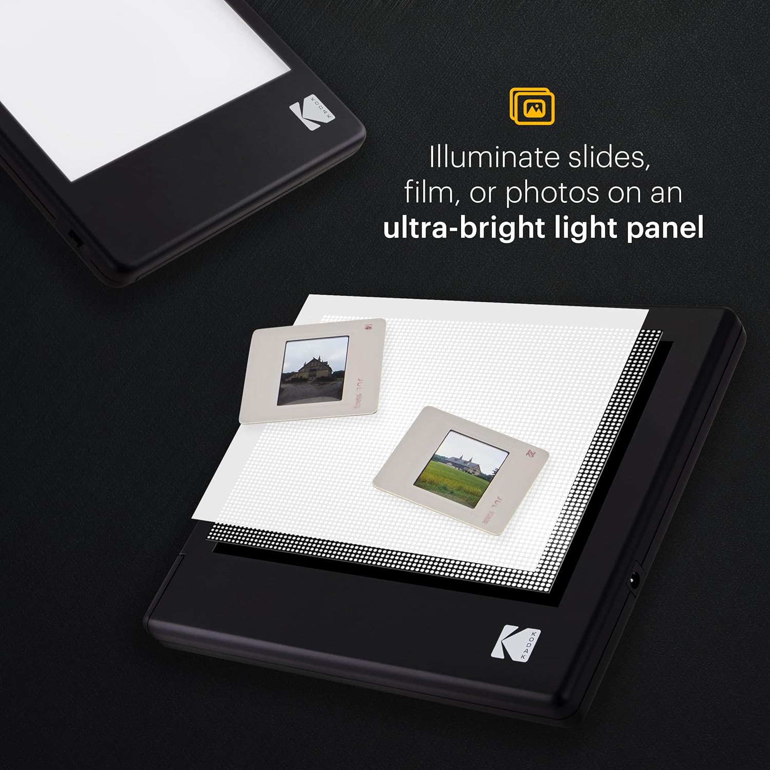 KODAK LED Light Box 8”x6” for Negatives, Slides & Films | Illuminated Board Panel & LED Light Pad for Viewing & Scanning Photos, Tattoo Drawing