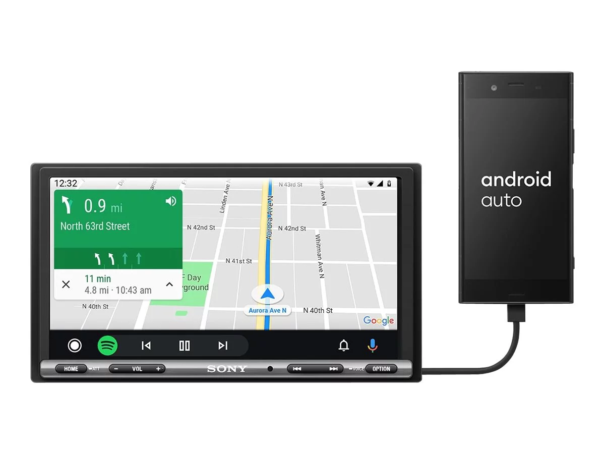 Sony XAV-AX150 - Apple CarPlay/Android Auto Digital Receiver - 7" High Resolution Touch Screen Display - Double-DIN In-Dash Unit - 55 Watts x 4 NEW