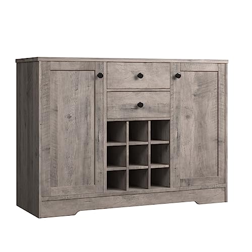 Buffet Sideboard Bar Cabinet with Storage, Farmhouse Coffee Bar Cabinet with 2 Drawers and Adjustable Shelves