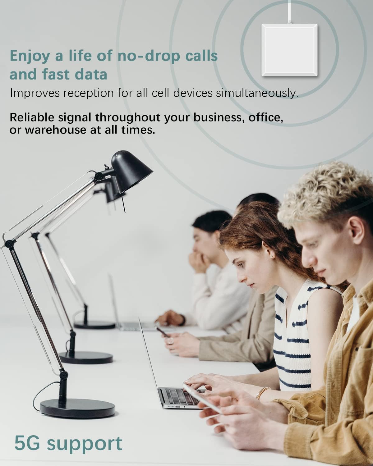 Tonve Cell Phone Signal Booster Verizon AT&T T Mobile Cell Signal Booster Boosts for all U.S. Carriers - Convenient Cellular Signal Booster Up to 5