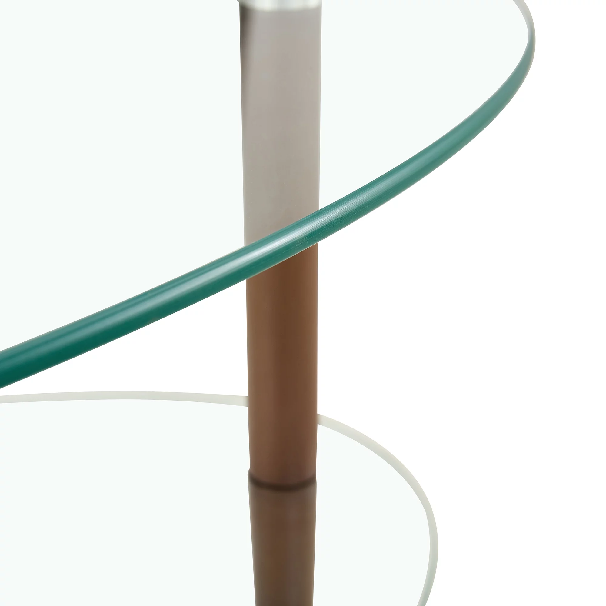 Modern Oval Glass Coffee Table with Storage for Living Room