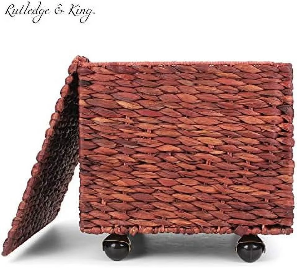 CGFHYP Seagrass Rolling File Cabinet - Home Filing Cabinet - Hanging File Organizer - Home and Office Wicker File Cabinet