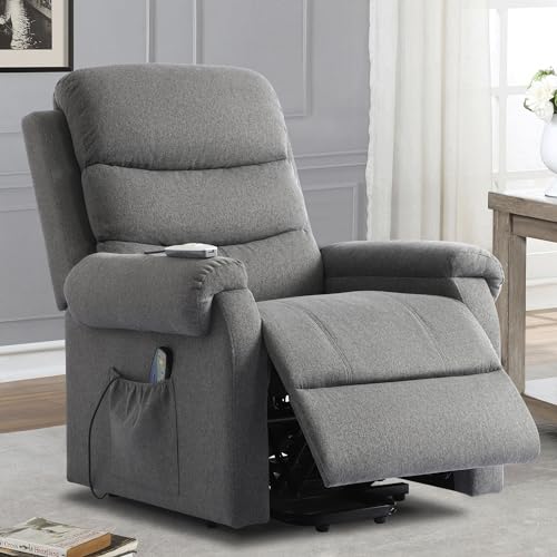 Power Lift Recliner Chair Recliners for Elderly with Heat and Massage Recliner Chair for Living Room with Infinite Position and Side Pocket