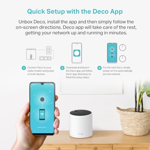 TP-Link Deco X55 AX3000 WiFi 6 Mesh System - Covers up to 6500 Sq.Ft, Replaces Wireless Router and Extender, 3 Gigabit Ports per Unit