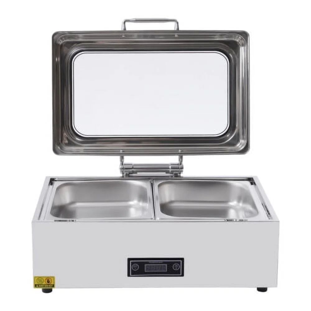 Electric Chafing Dish Stainless Steel Buffet Food Warmer 9QT Chafer Dish w/Lid