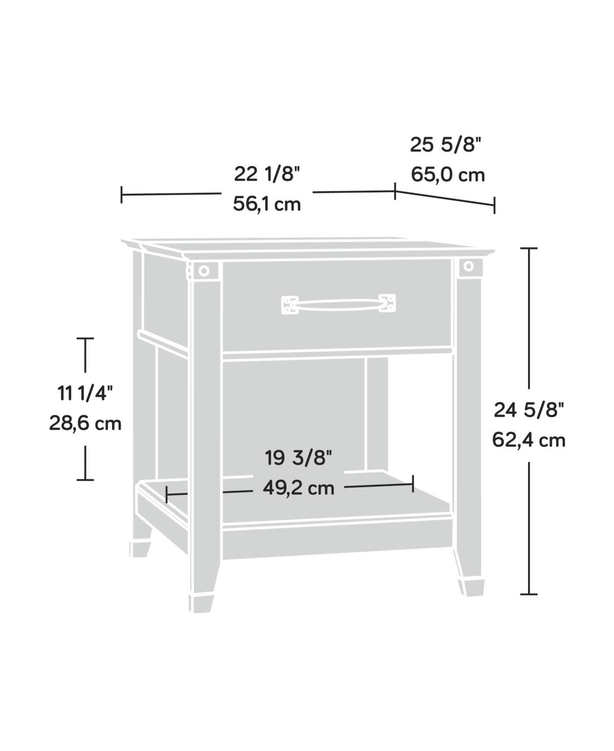 Sauder Carson Forge Smartcenter Side Table, Washington Cherry