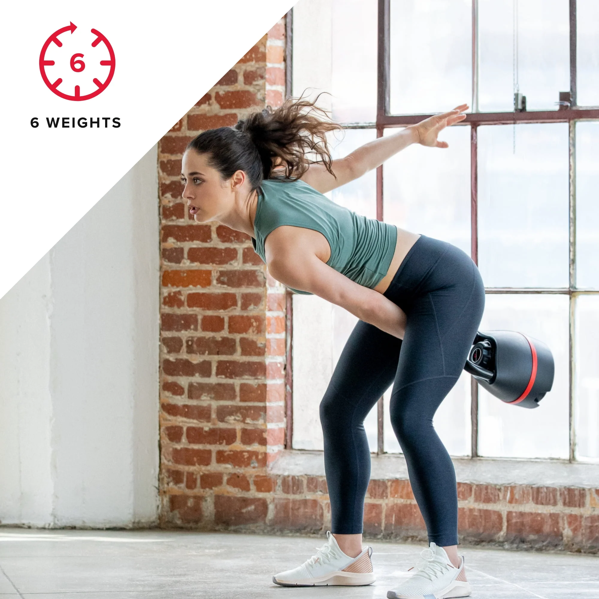 Bowflex SelectTech 840 Adjustable Kettlebell, 6 Weight Settings from 8-40 lbs, Single, Free 2-Month JRNY Membership