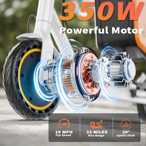 E Scooter for Adults 19-22 MPH 350/500W Motor 281/441Wh Battery,8.5"/10" Tires,Motorized Scooter Up to 22 Miles Range