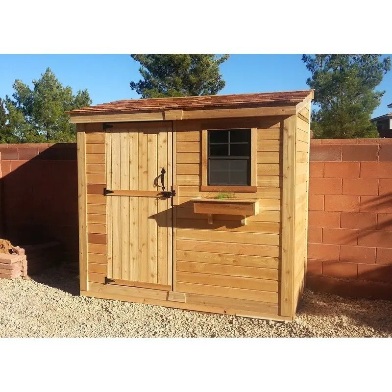 8.5ft wide x 4.5ft deep solid wood lean-to storage shed