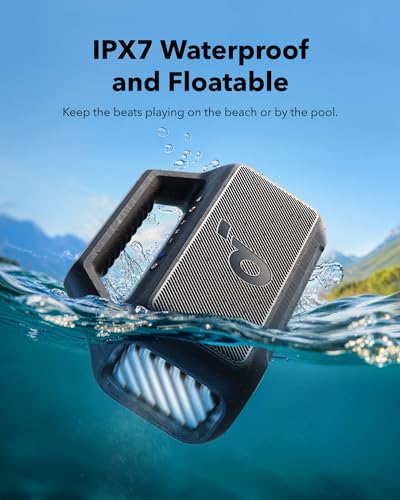 Soundcore Boom 2 by Anker, Outdoor Speaker, 80W, Subwoofer, BassUp 2.0, 24H Playtime, IPX7 Waterproof, Floatable, RGB Lights, USB-C, Custom EQ