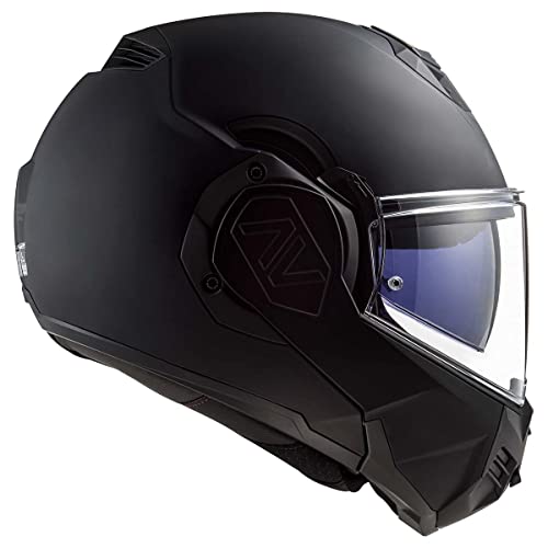 LS2 Helmets Advant Modular Helmet with Integrated Cardo 4X Bluetooth (Noir Matte Black - Large)
