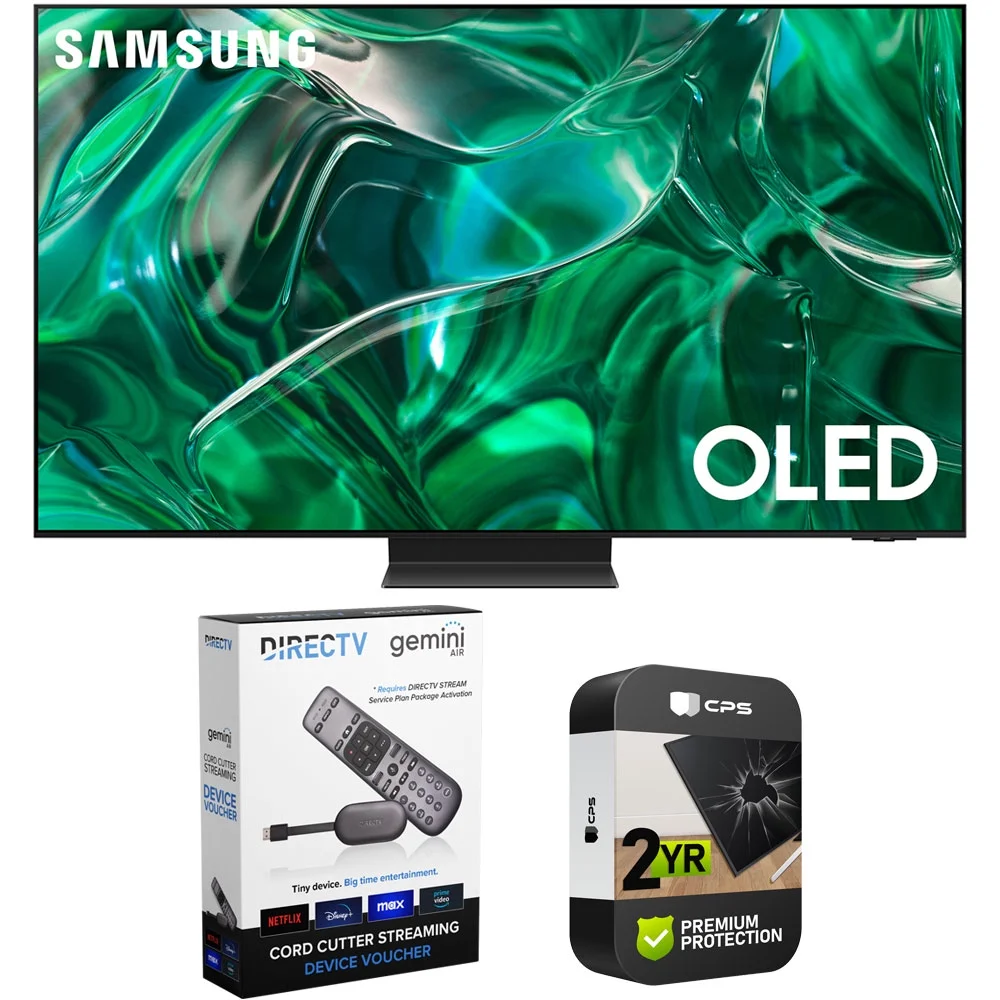 Samsung QN77S95CA 77" HDR Quantum Dot OLED Smart TV Cord Cutting Bundle with DIRECTV Stream Device Quad-Core 4K Android TV Wireless Streaming Media